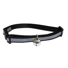 High Visibility Black Cat Collar With Safety Buckle