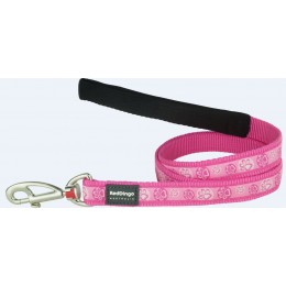 Red Dingo Dog Lead Paw Impressions Hot Pink