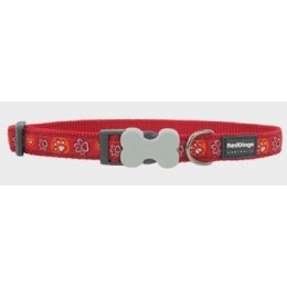 Red Dingo Dog Collar Paw Impressions Red