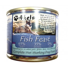 Akela Grain-Free Complete Wet Working Dog Food Fish Feast 190g