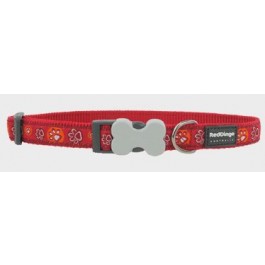 Red Dingo Dog Collar Paw Impressions Red