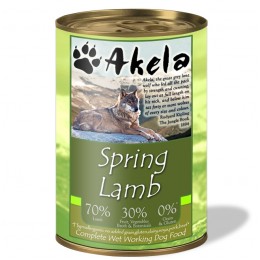 Akela Nourriture humide complète sans céréales pour chiens de travail 70% agneau 400g
