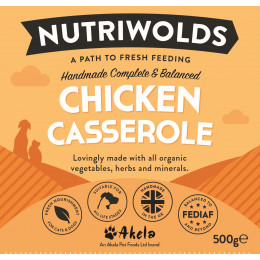 NutriWolds Raw Chicken Casserole Complete and Balanced - FEDIAF - 500g Chunky