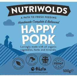 NutriWolds Raw Happy Pork Complete and Balanced - FEDIAF - 500g Chunky