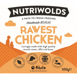 NutriWolds Raw Rawest Chicken - Working Dog 500g Chunky