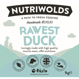 NutriWolds Raw Rawest Duck - Working Dog 1 kg Chunky