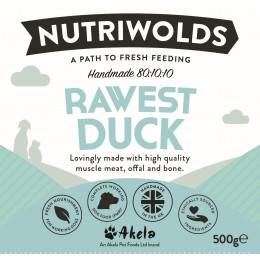 NutriWolds Raw Rawest Duck - Working Dog 500g Chunky