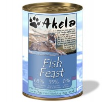 Akela Nourriture humide complète sans céréales pour chien de travail Fish Feast 190g/375g VAT FREE