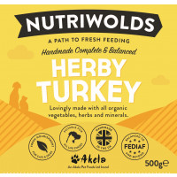 NutriWolds Raw Herby Turkey Complete and Balanced- FEDIAF - 500g Chunky