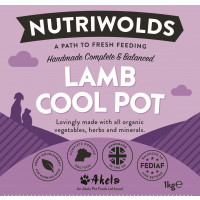 NutriWolds Raw Lamb Cool Pot Complete and Balanced - Working Dog 1 kg Chunky