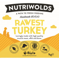 NutriWolds Raw Rawest Turkey - Working Dog 1 kg Chunky