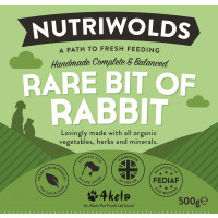 NutriWolds Raw Rare Bit of Rabbit Complete and Balanced - FEDIAF - 500g Extra Fine