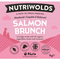 NutriWolds Raw Salmon Brunch Complete and Balanced - Working Dog 1 kg Chunky