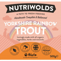 NutriWolds Raw Yorkshire Rainbow Trout Complete and Balanced - FEDIAF 500g Chunky