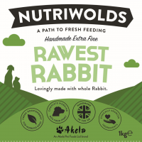 NutriWolds Raw Rawest Rabbit Working Dog 1 kg Extra Fine